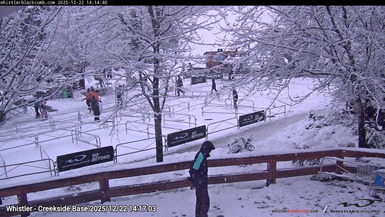 Webcam frame from Whistler - Creekside Base on 2025/12/22