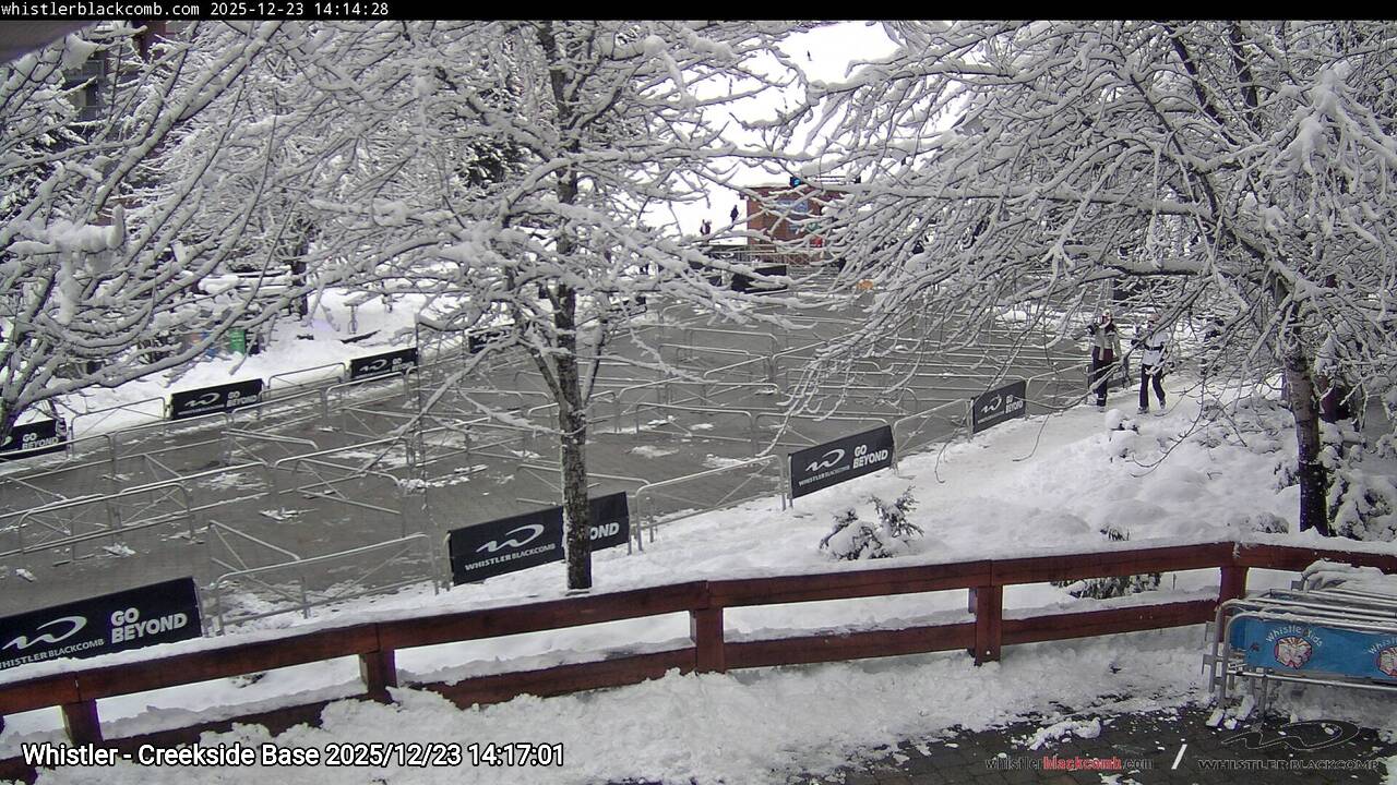 Webcam frame from Whistler - Creekside Base on 2025/12/23