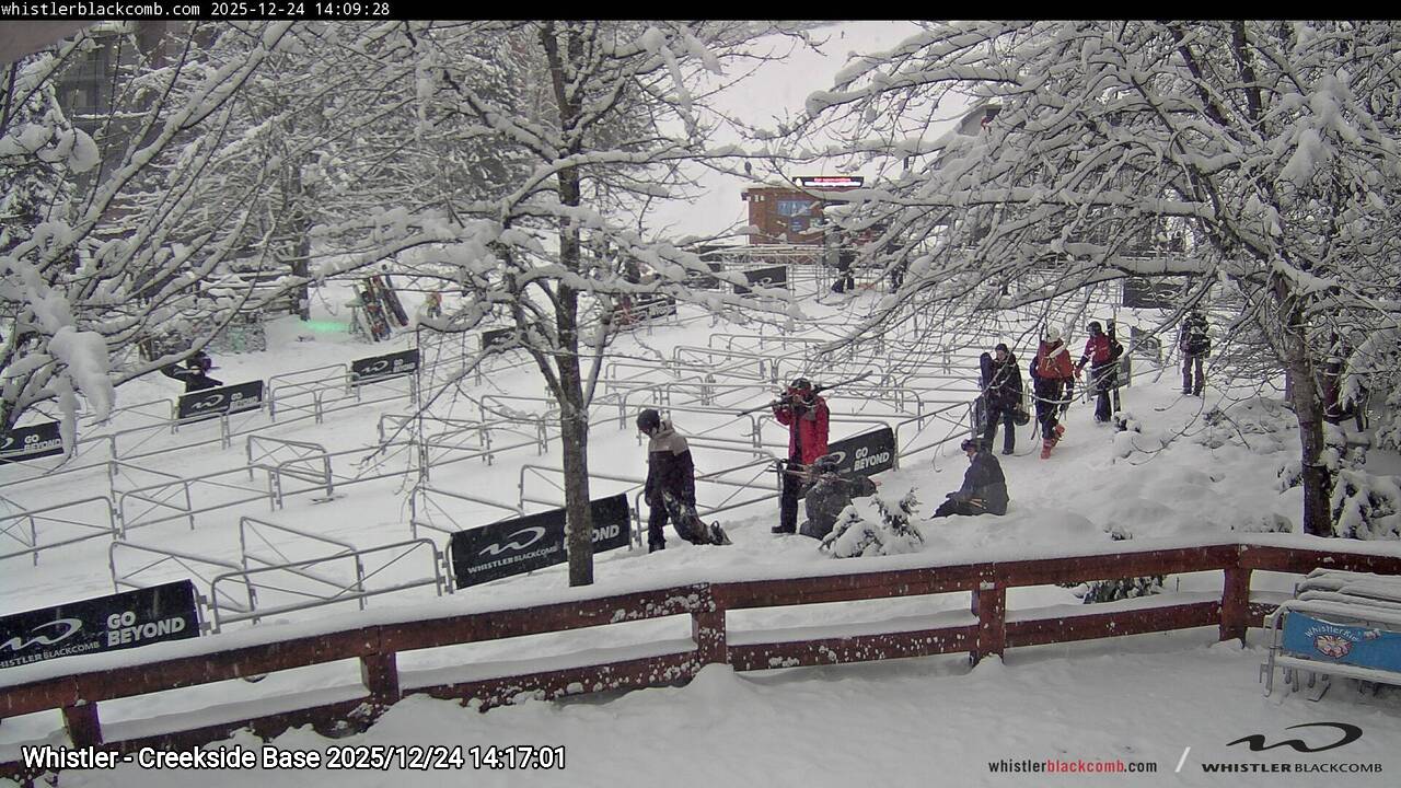 Webcam frame from Whistler - Creekside Base on 2025/12/24
