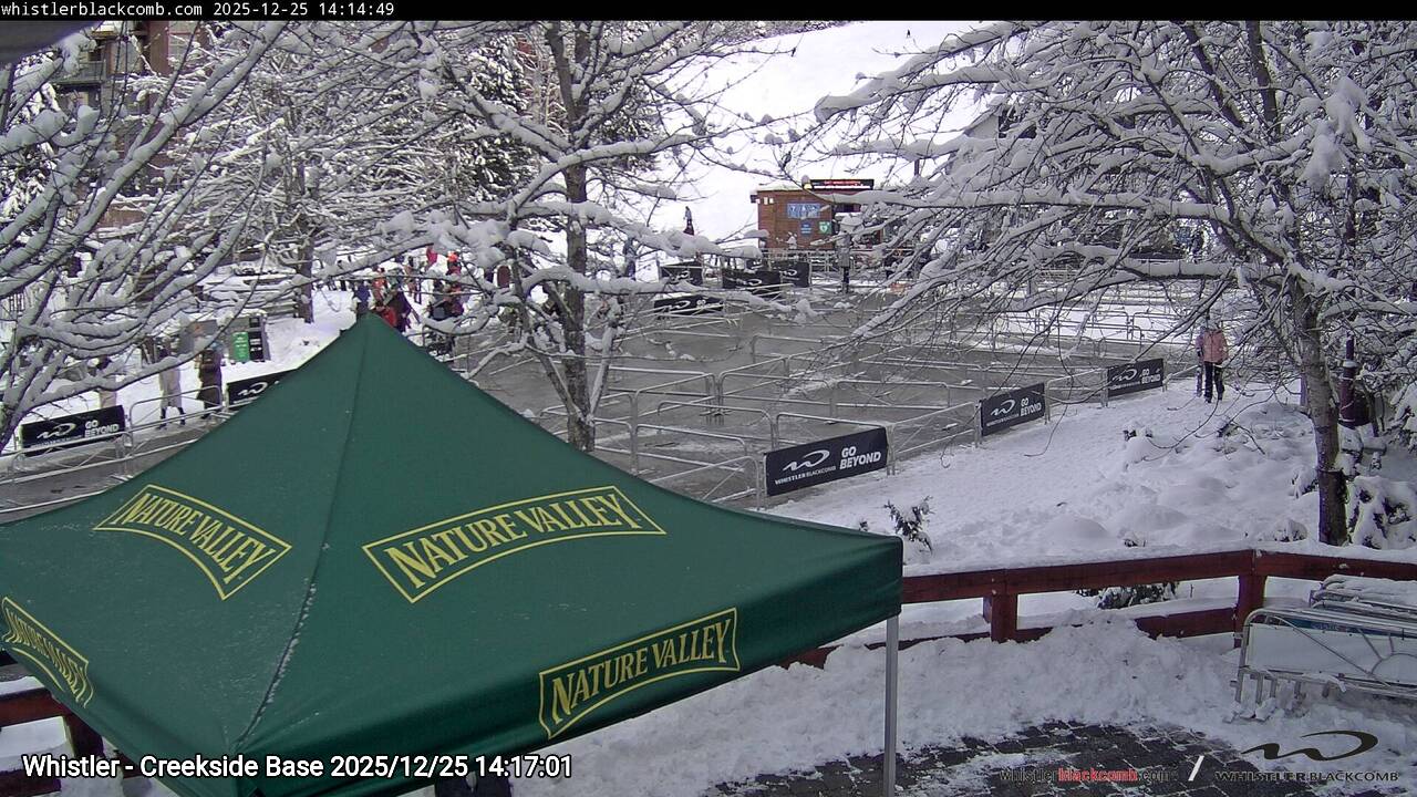 Webcam frame from Whistler - Creekside Base on 2025/12/25