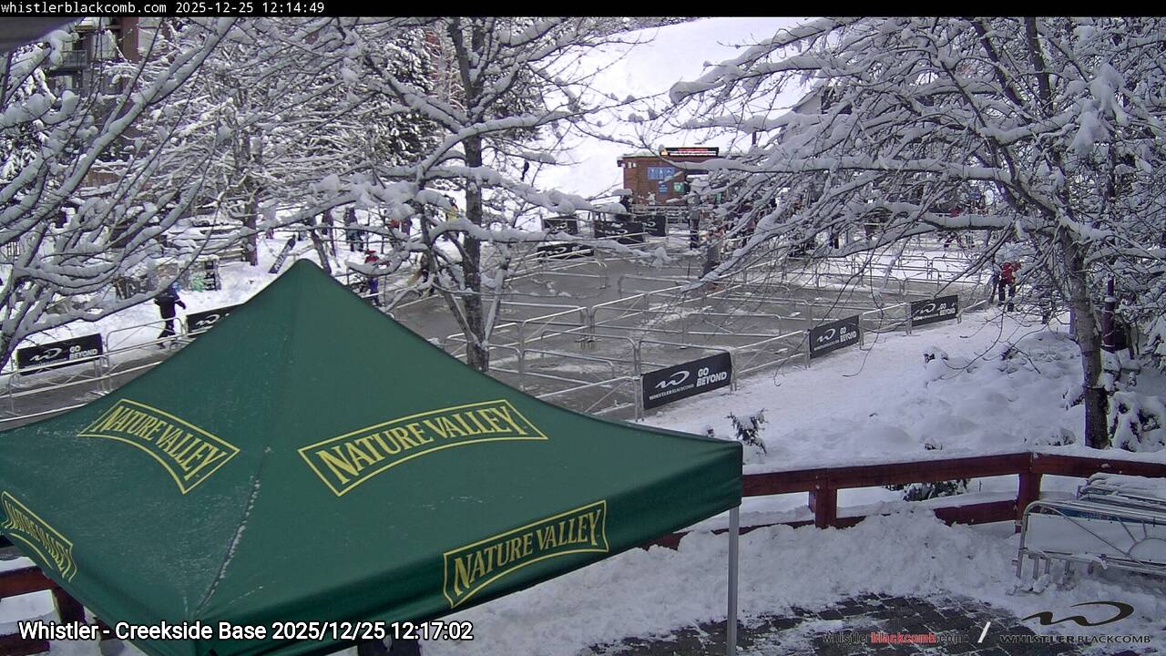 Webcam frame from Whistler - Creekside Base at 2025/12/25 12:00