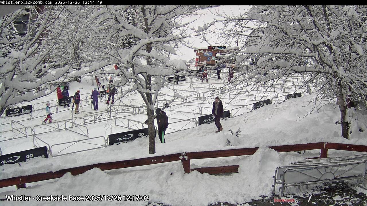 Webcam frame from Whistler - Creekside Base at 2025/12/26 12:00