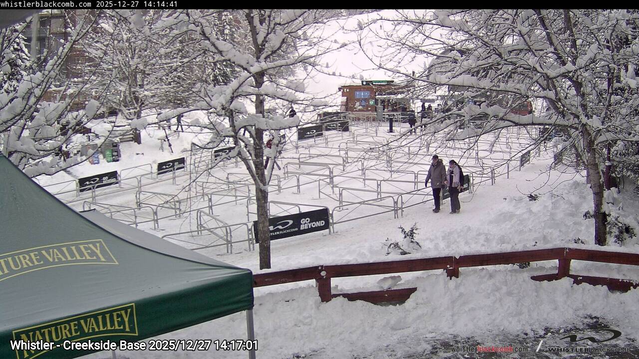Webcam frame from Whistler - Creekside Base on 2025/12/27