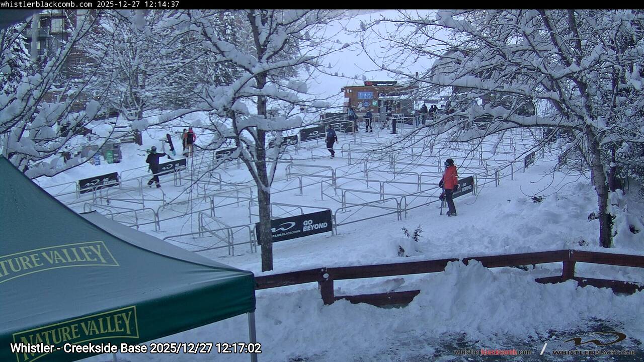 Webcam frame from Whistler - Creekside Base at 2025/12/27 12:00