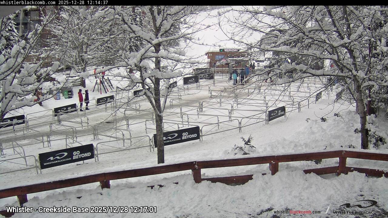 Webcam frame from Whistler - Creekside Base at 2025/12/28 12:00