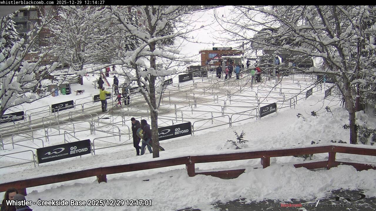 Webcam frame from Whistler - Creekside Base at 2025/12/29 12:00