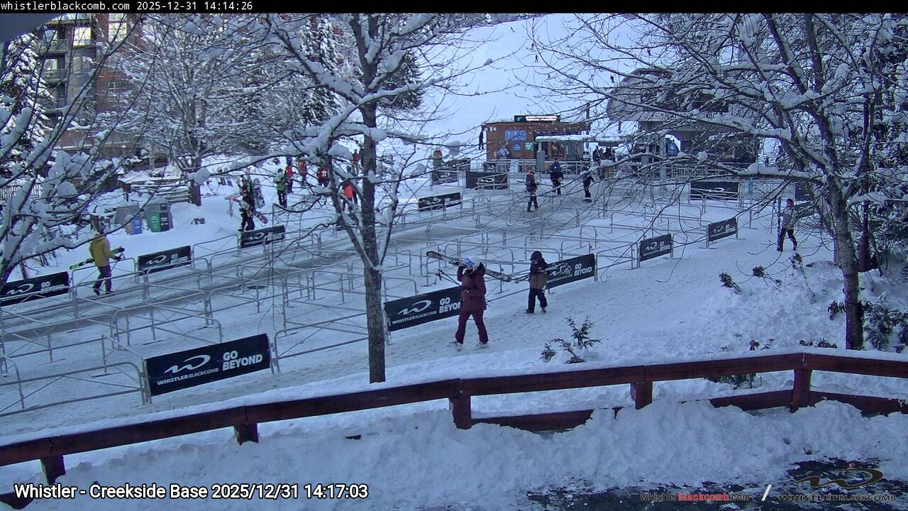 Webcam frame from Whistler - Creekside Base on 2025/12/31