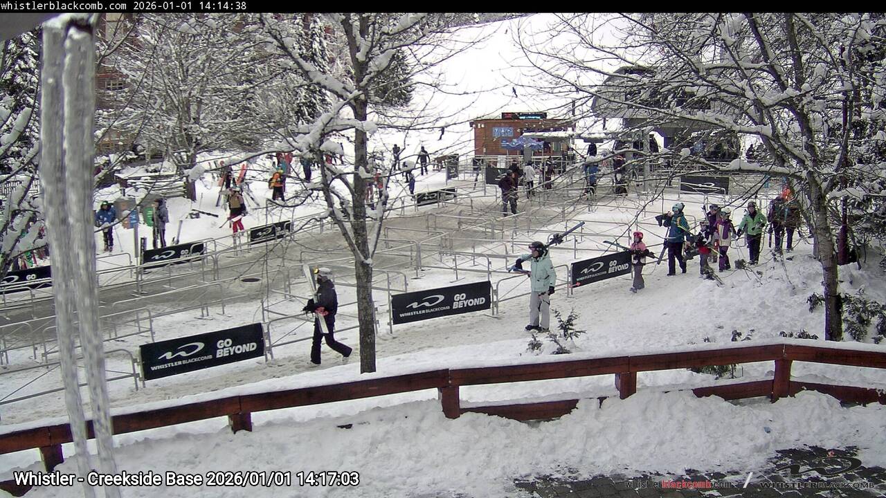 Webcam frame from Whistler - Creekside Base on 2026/01/01