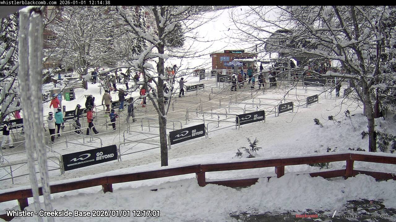 Webcam frame from Whistler - Creekside Base at 2026/01/01 12:00