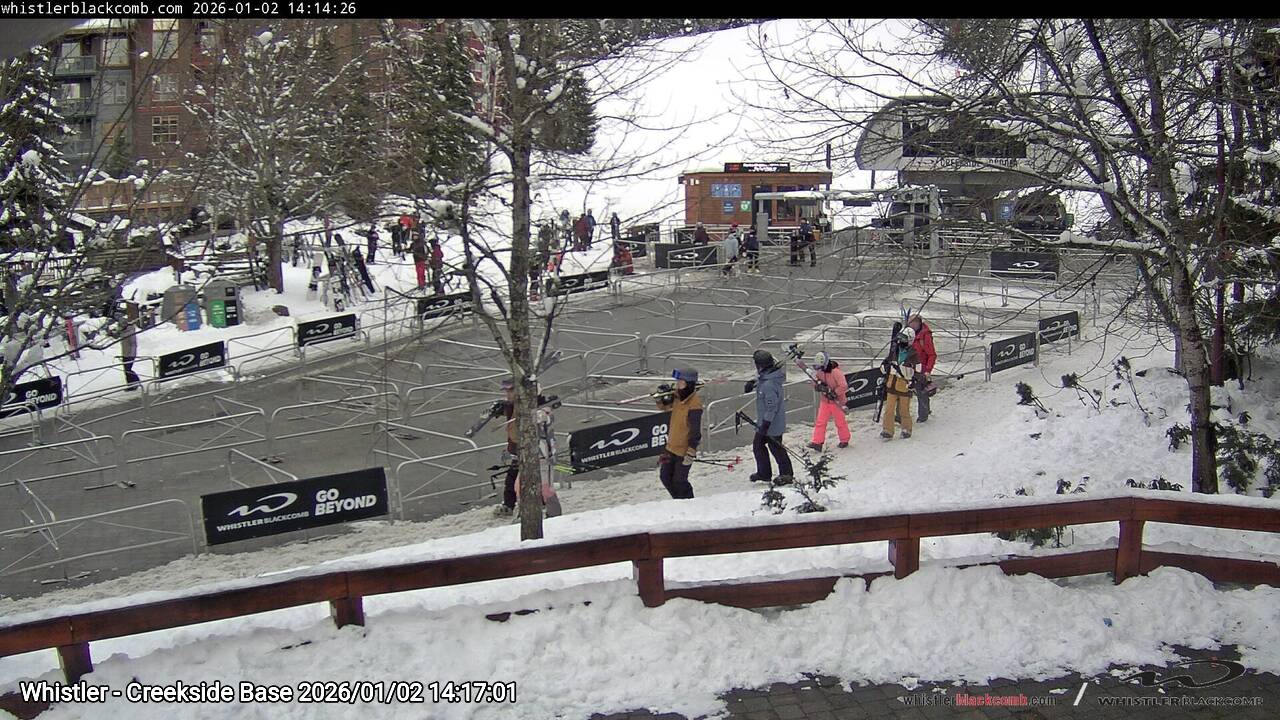 Webcam frame from Whistler - Creekside Base on 2026/01/02