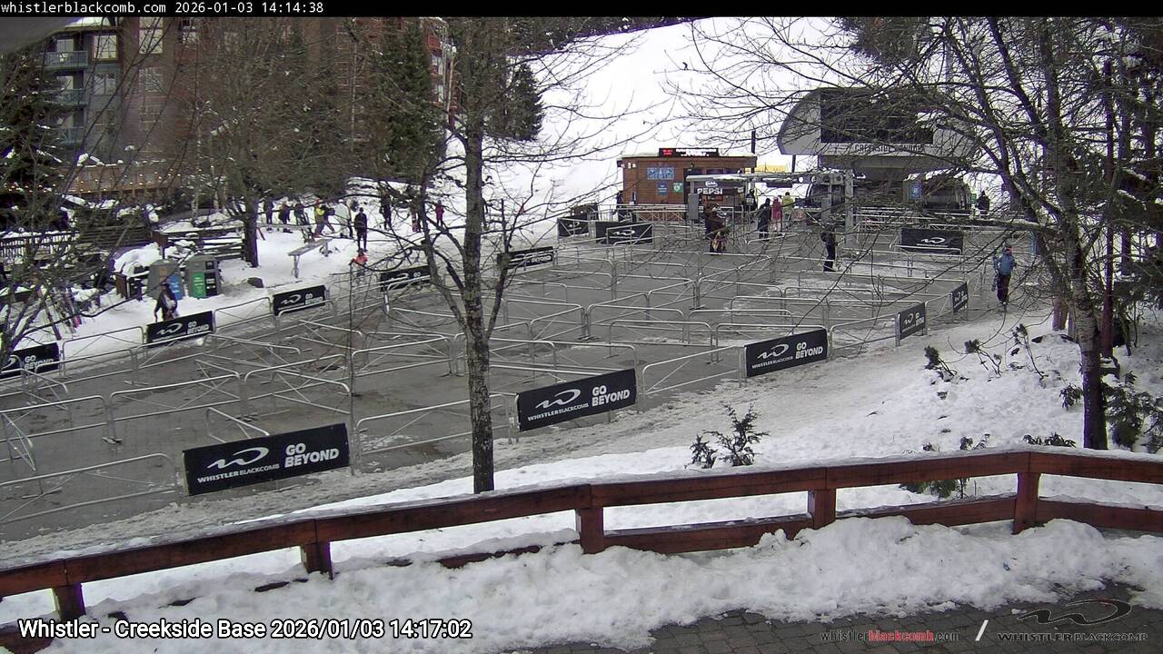 Webcam frame from Whistler - Creekside Base on 2026/01/03