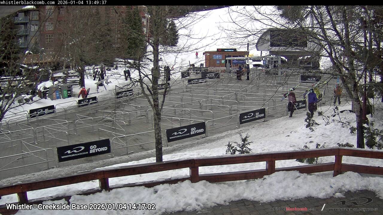 Webcam frame from Whistler - Creekside Base on 2026/01/04