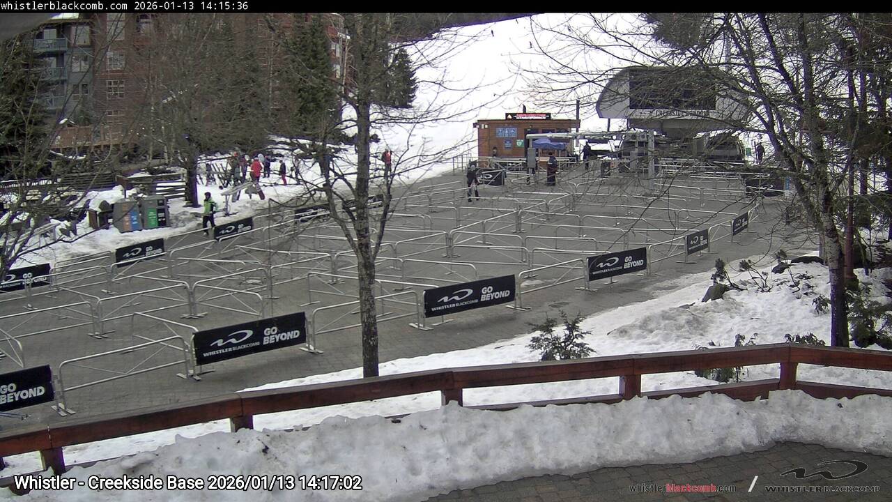 Webcam frame from Whistler - Creekside Base on 2026/01/13