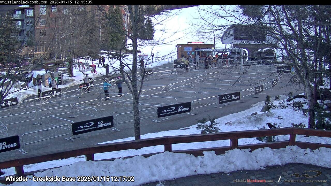 Webcam frame from Whistler - Creekside Base at 2026/01/15 12:00