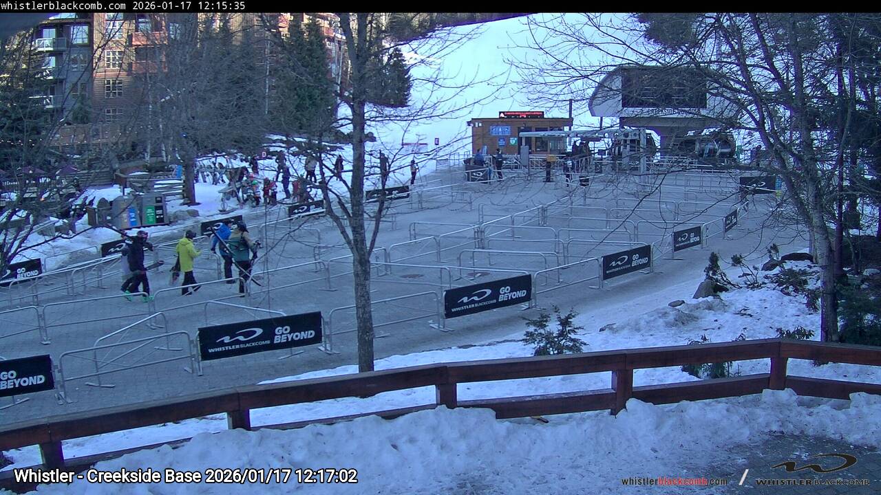 Webcam frame from Whistler - Creekside Base at 2026/01/17 12:00