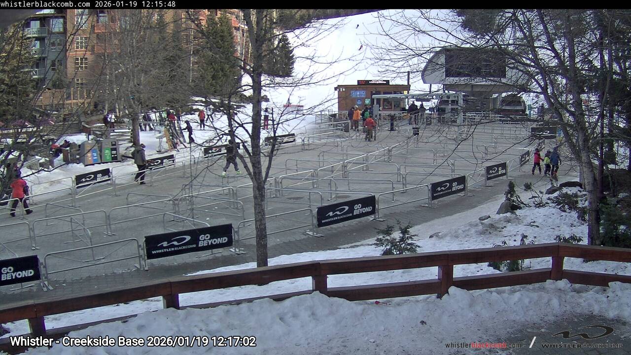 Webcam frame from Whistler - Creekside Base at 2026/01/19 12:00