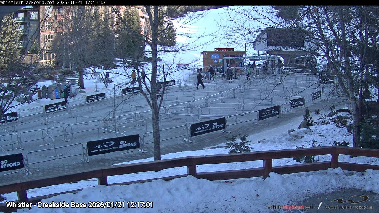 Webcam frame from Whistler - Creekside Base at 2026/01/21 12:00