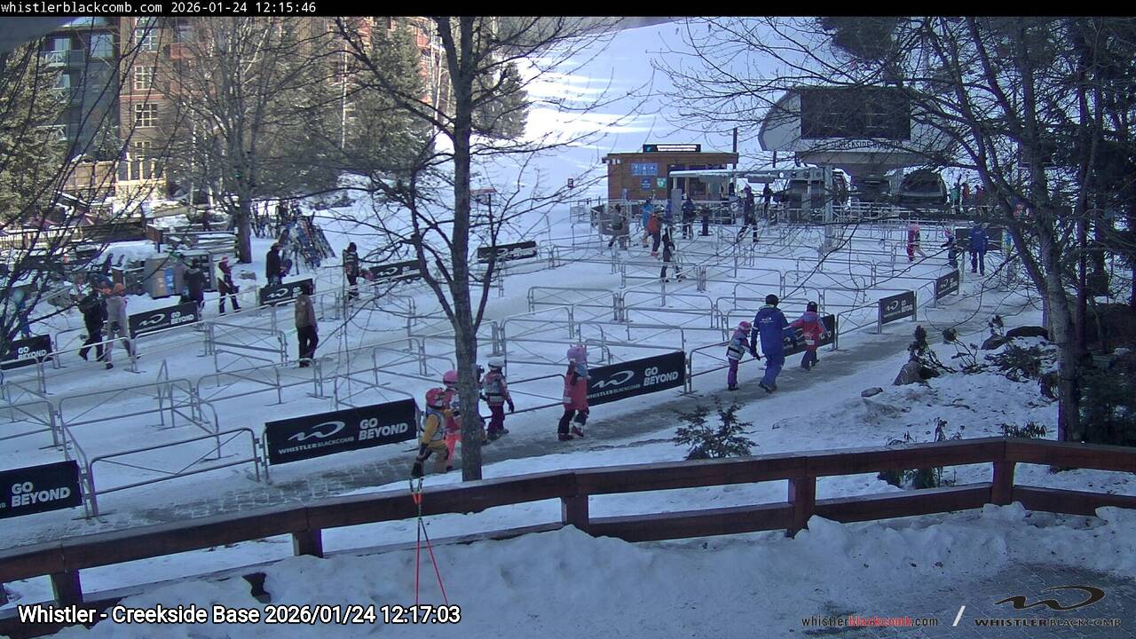Webcam frame from Whistler - Creekside Base at 2026/01/24 12:00