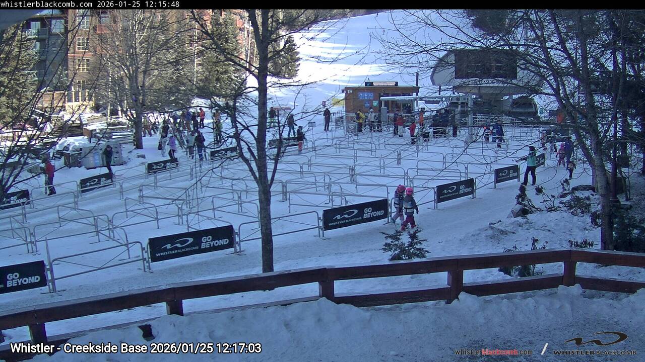 Webcam frame from Whistler - Creekside Base at 2026/01/25 12:00