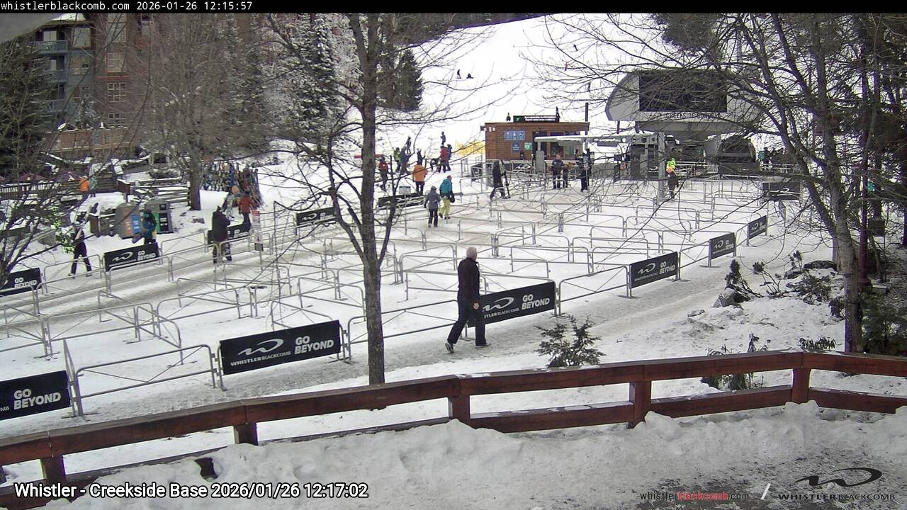 Webcam frame from Whistler - Creekside Base at 2026/01/26 12:00