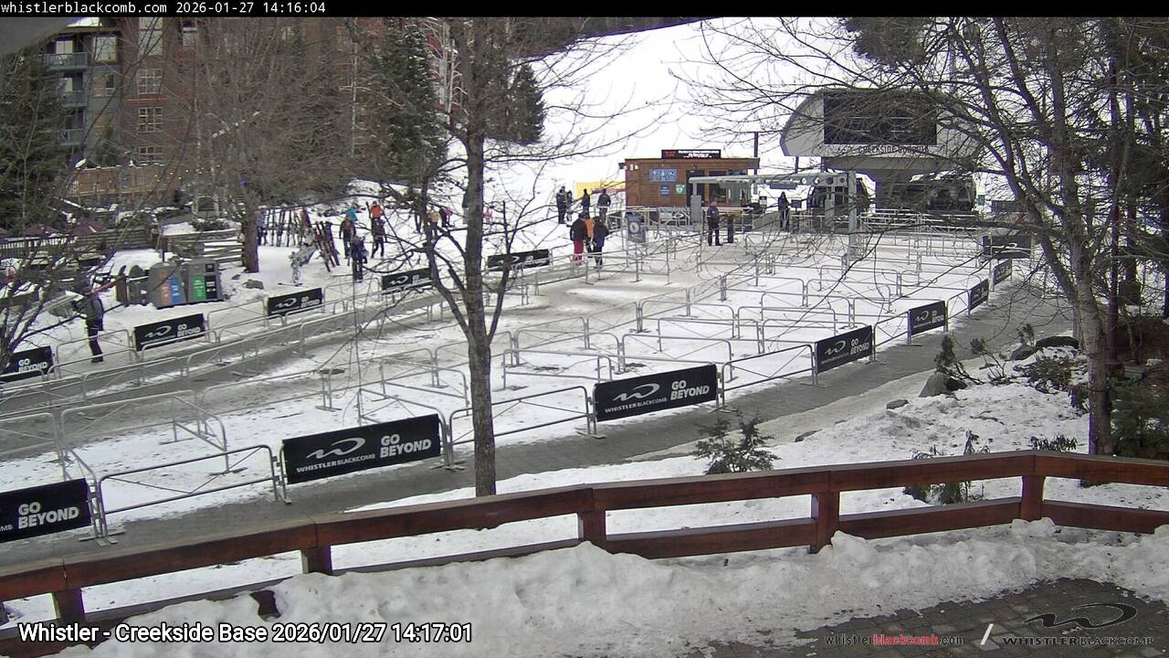Webcam frame from Whistler - Creekside Base on 2026/01/27