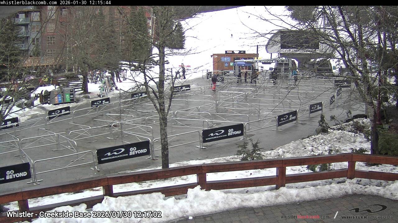 Webcam frame from Whistler - Creekside Base at 2026/01/30 12:00