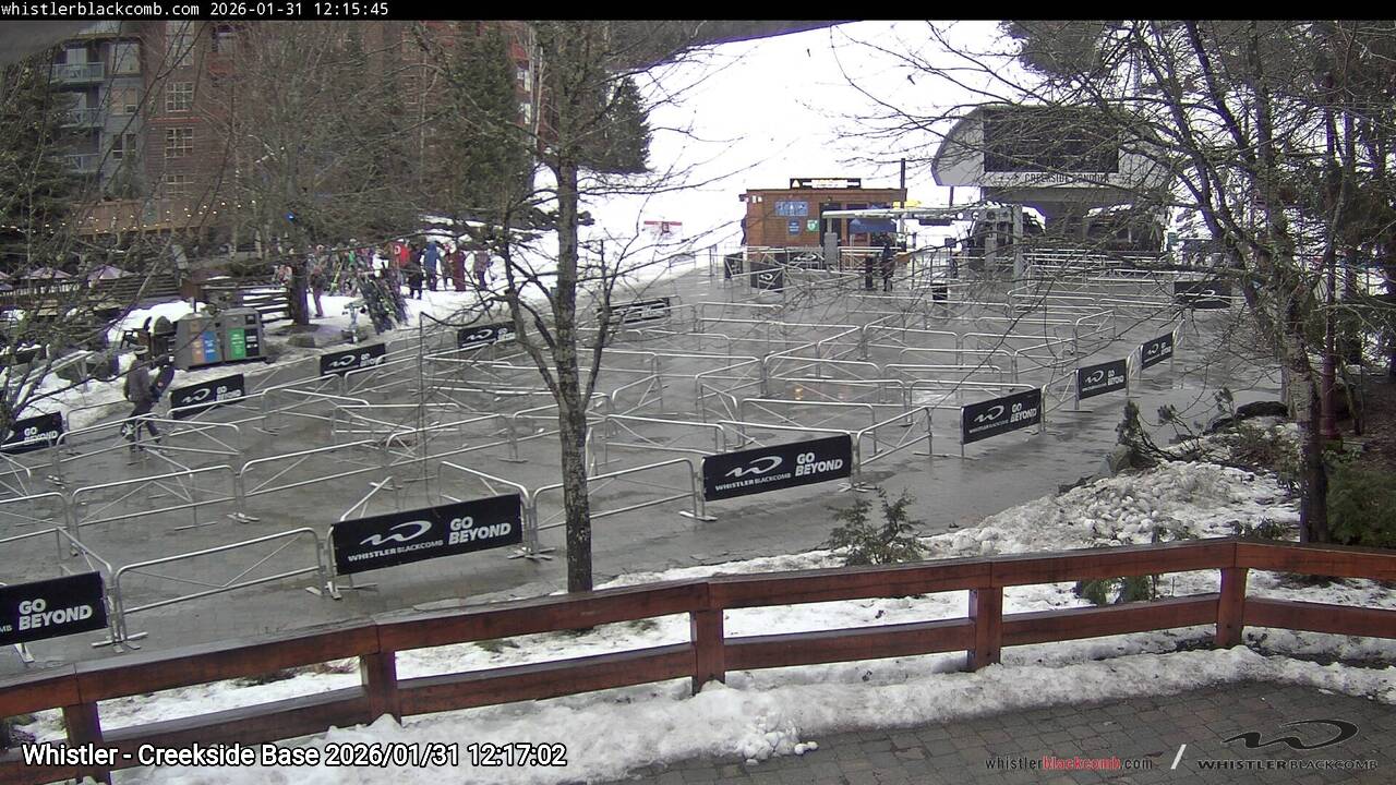 Webcam frame from Whistler - Creekside Base at 2026/01/31 12:00