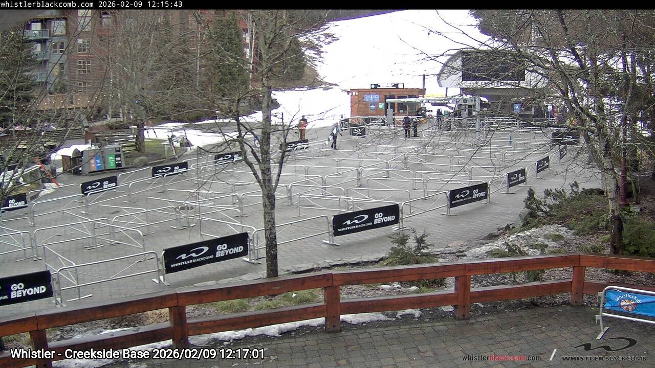Webcam frame from Whistler - Creekside Base at 2026/02/09 12:00