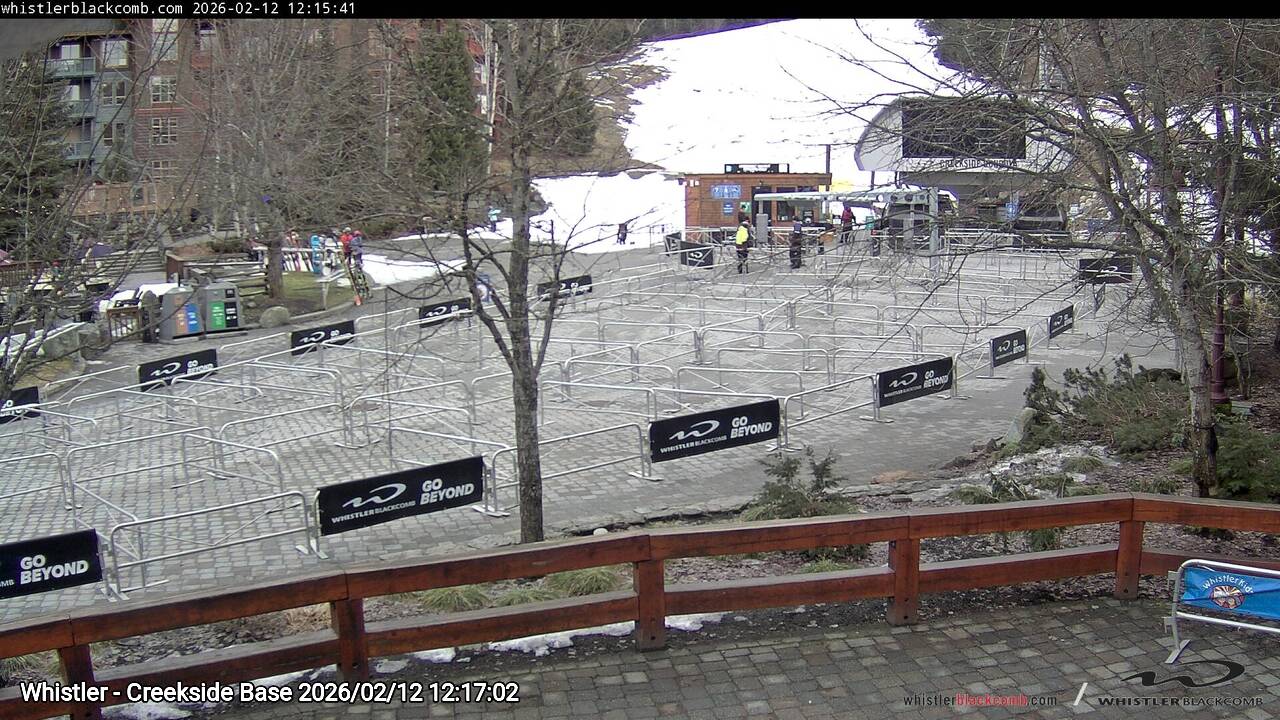 Webcam frame from Whistler - Creekside Base at 2026/02/12 12:00