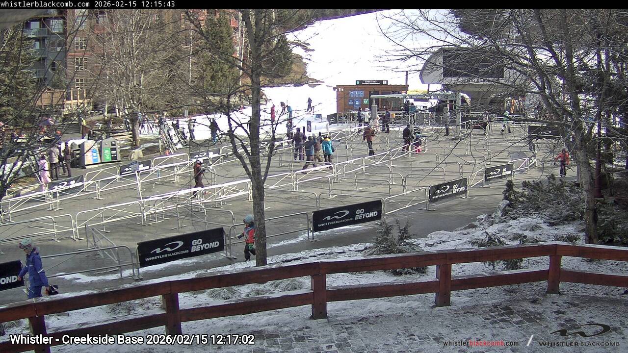 Webcam frame from Whistler - Creekside Base at 2026/02/15 12:00