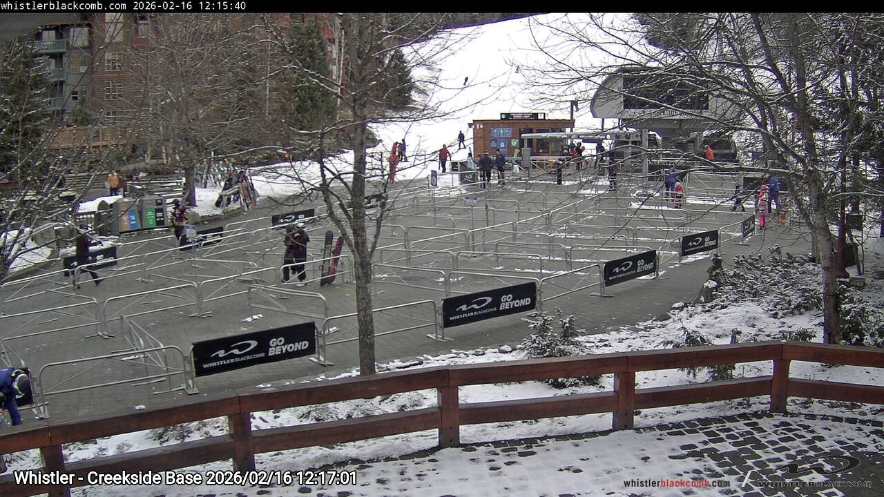 Webcam frame from Whistler - Creekside Base at 2026/02/16 12:00