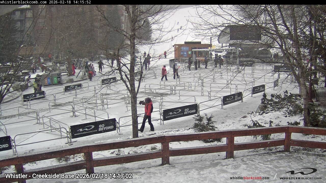 Webcam frame from Whistler - Creekside Base on 2026/02/18