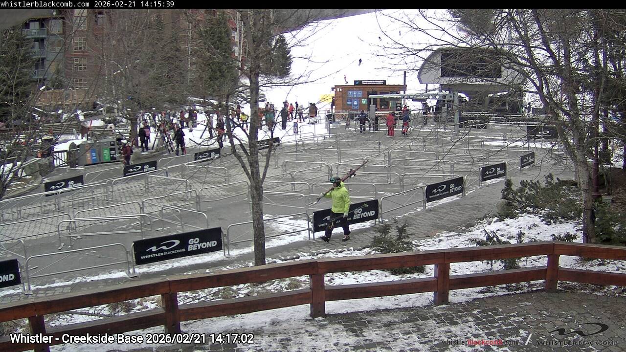 Webcam frame from Whistler - Creekside Base on 2026/02/21