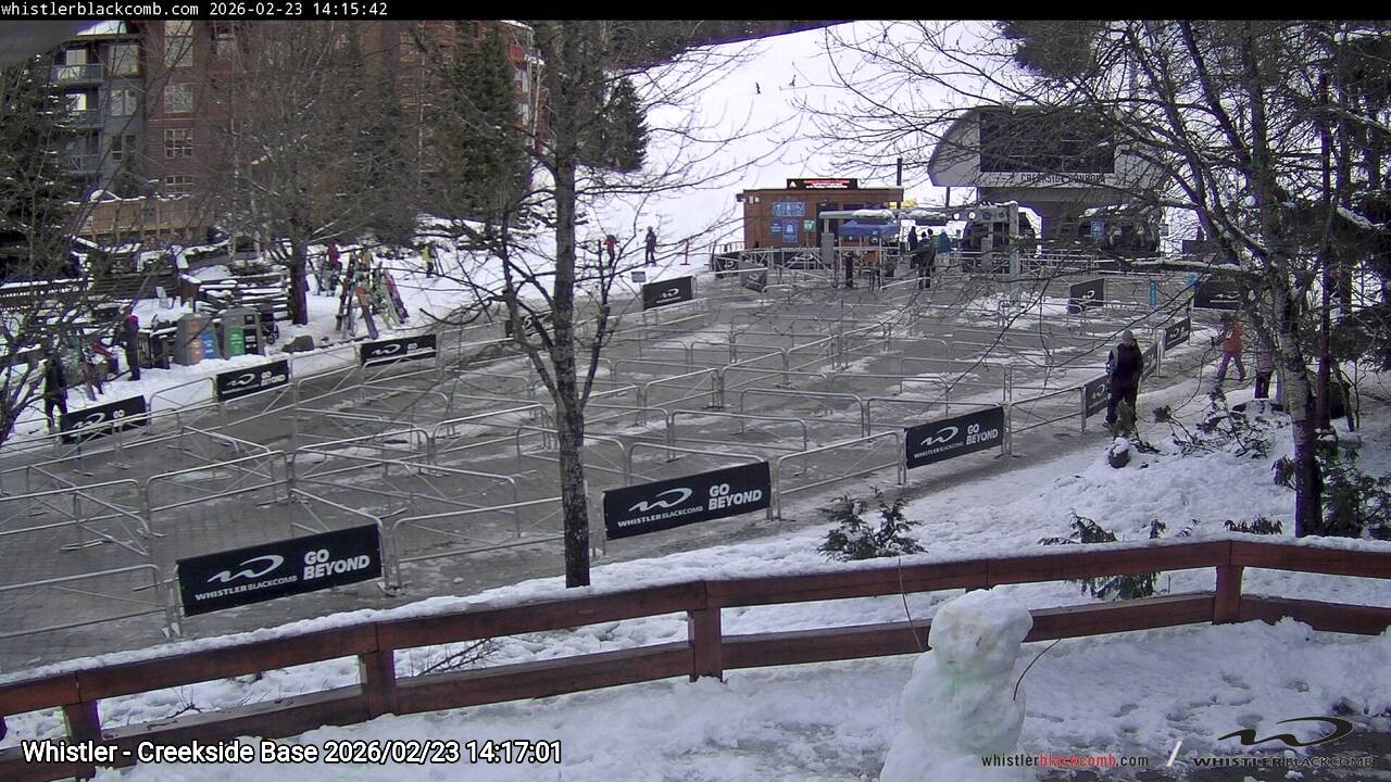 Webcam frame from Whistler - Creekside Base on 2026/02/23