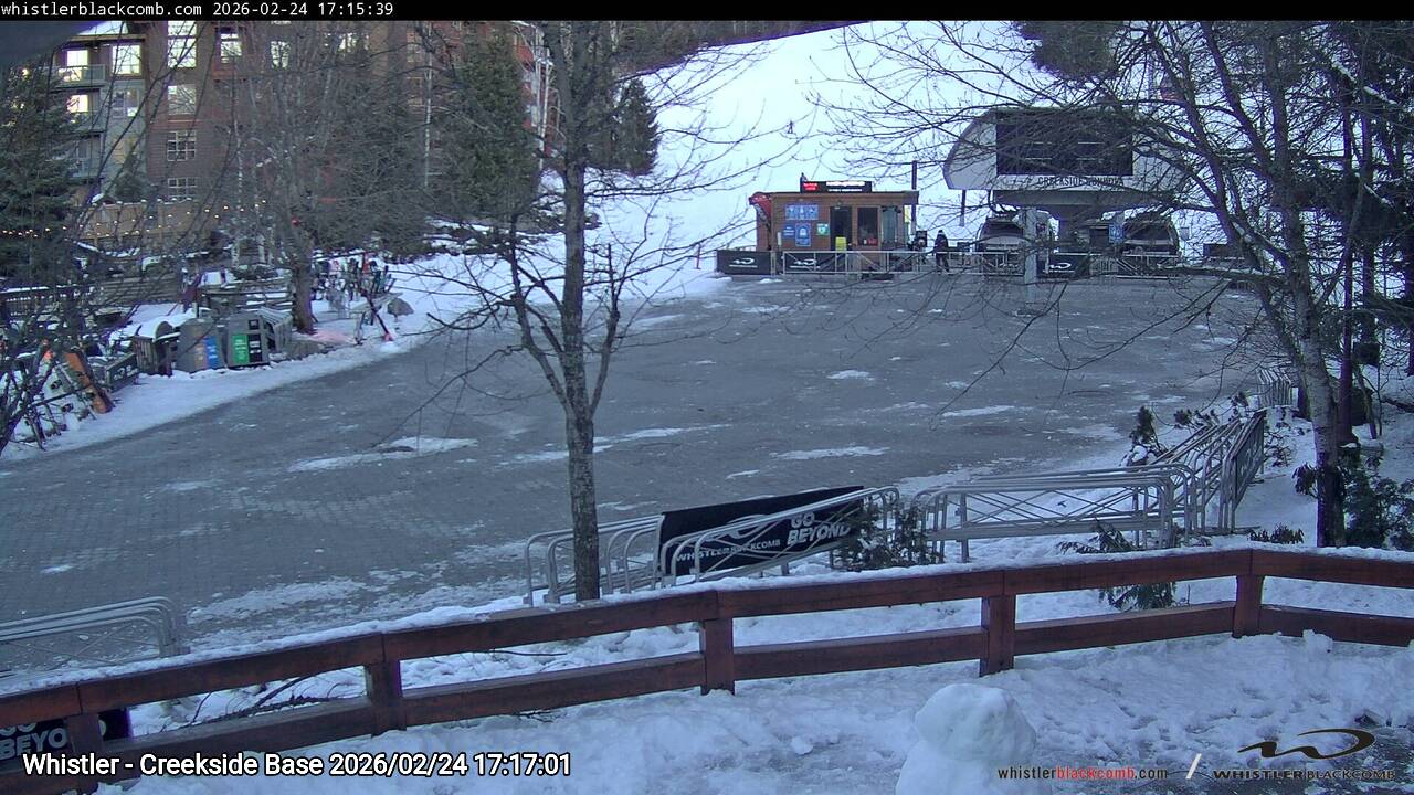 Webcam frame from Whistler - Creekside Base at 2026/02/24 17:00