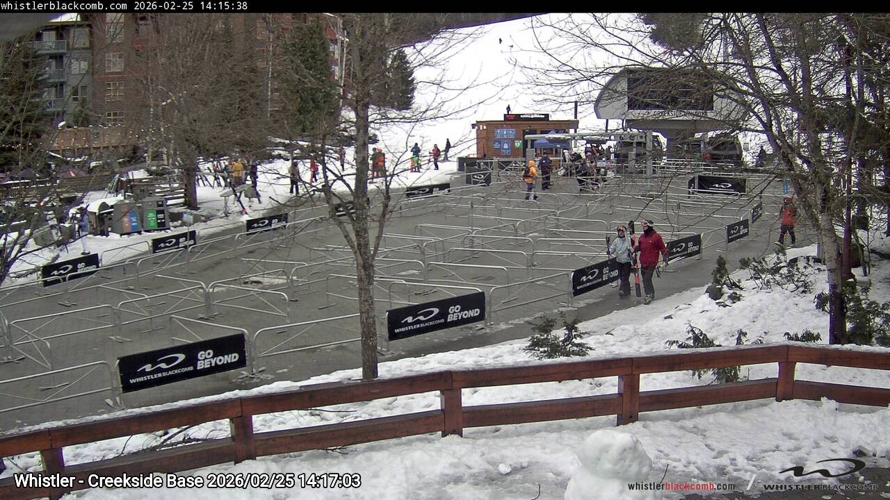 Webcam frame from Whistler - Creekside Base on 2026/02/25