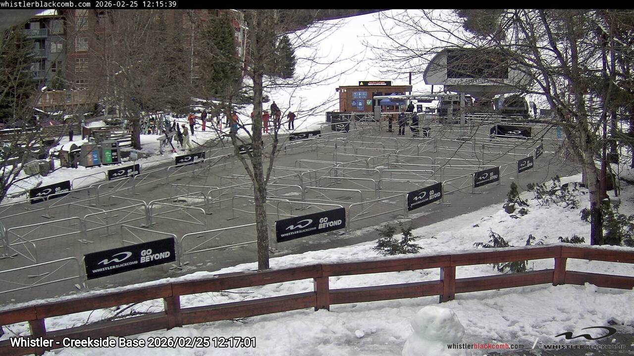 Webcam frame from Whistler - Creekside Base at 2026/02/25 12:00