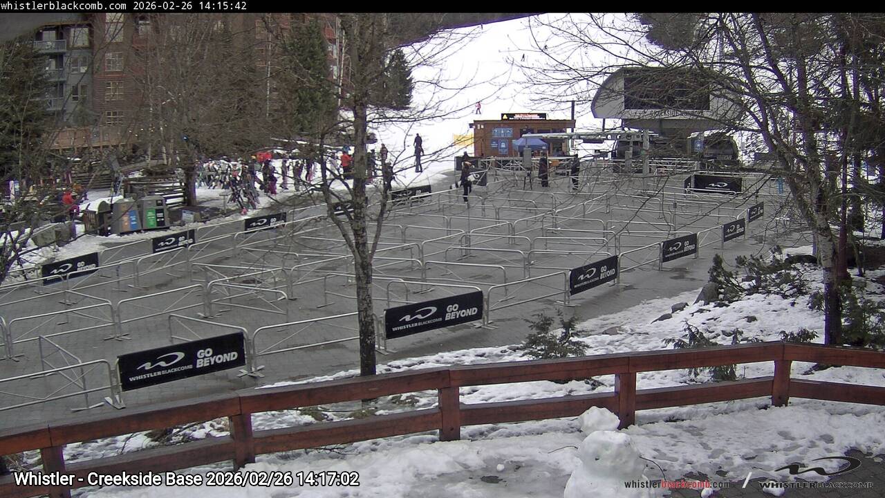 Webcam frame from Whistler - Creekside Base on 2026/02/26