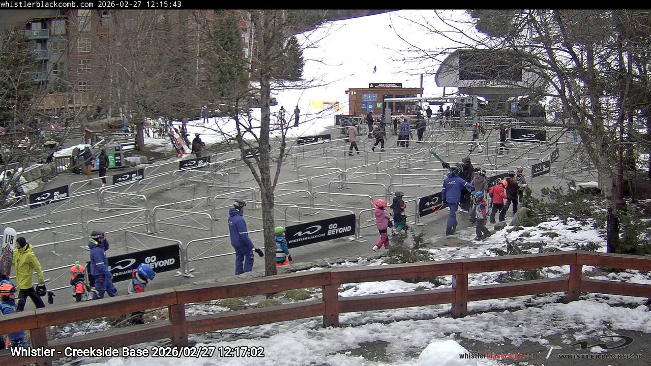 Webcam frame from Whistler - Creekside Base at 2026/02/27 12:00