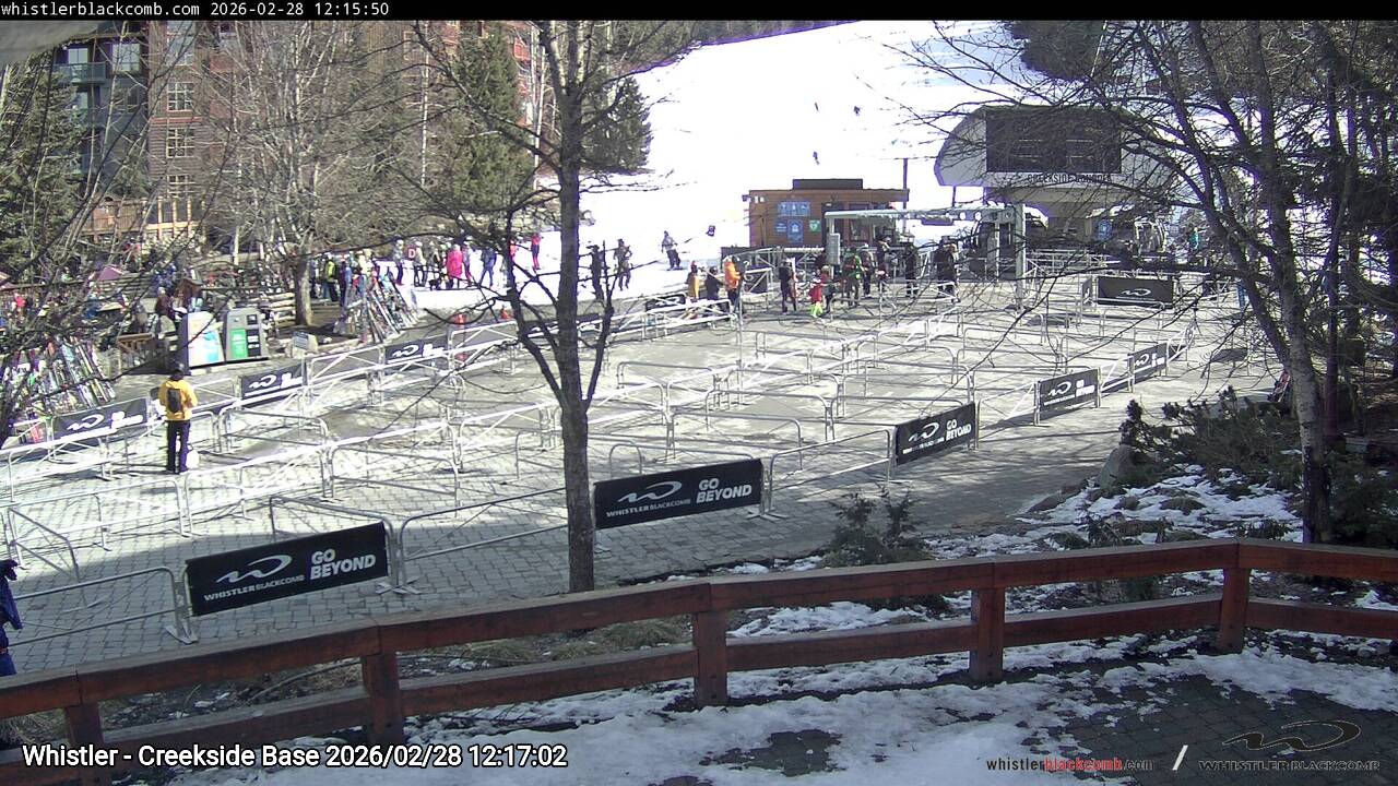 Webcam frame from Whistler - Creekside Base at 2026/02/28 12:00