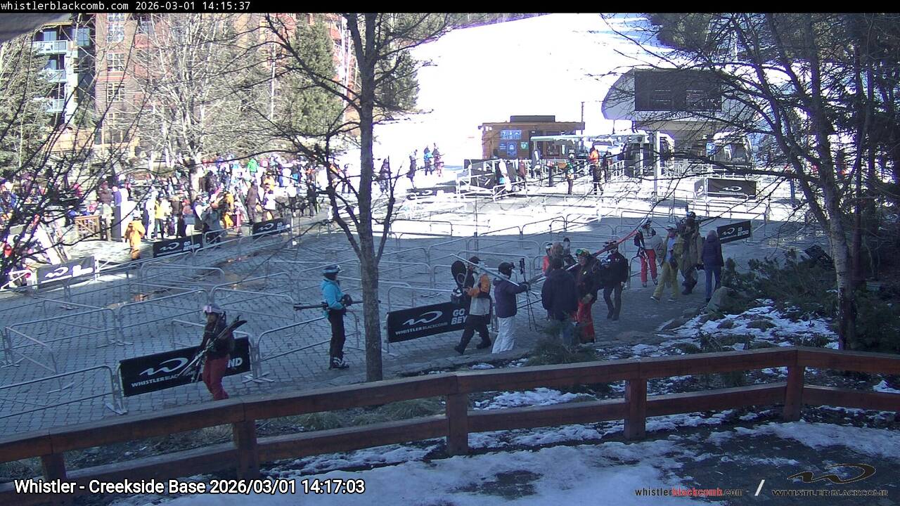 Webcam frame from Whistler - Creekside Base on 2026/03/01