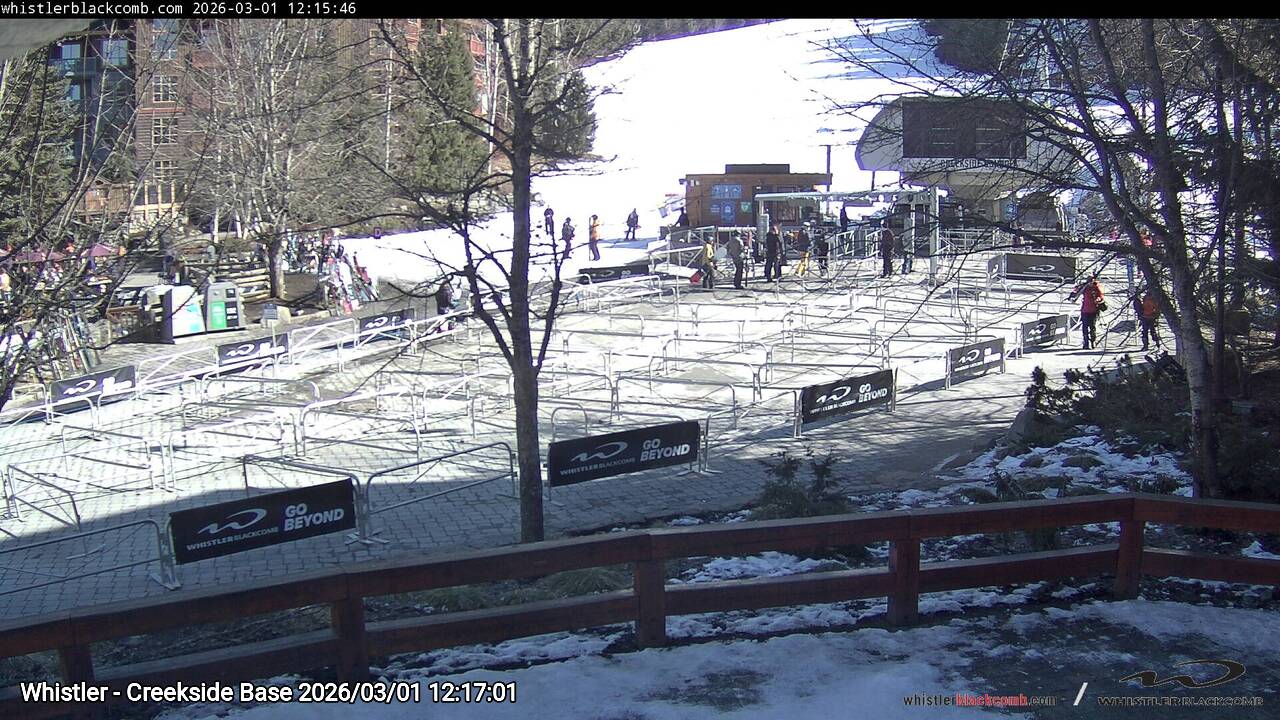 Webcam frame from Whistler - Creekside Base at 2026/03/01 12:00