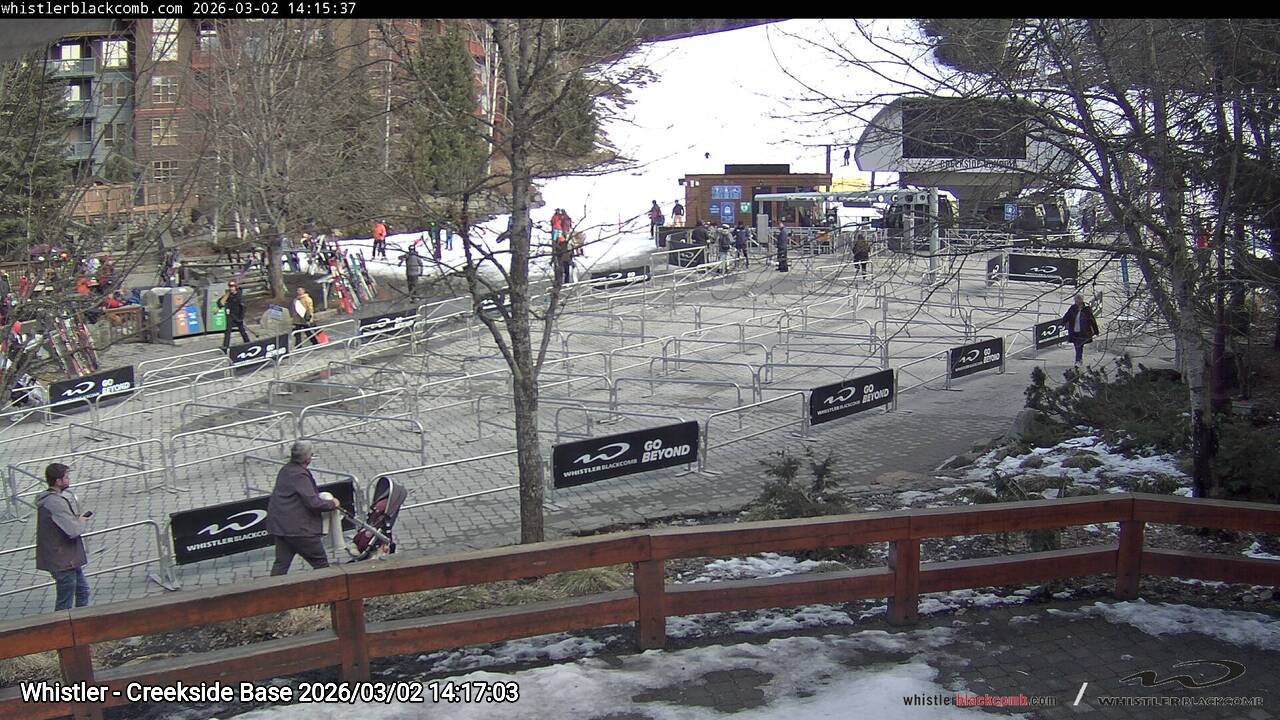 Webcam frame from Whistler - Creekside Base on 2026/03/02