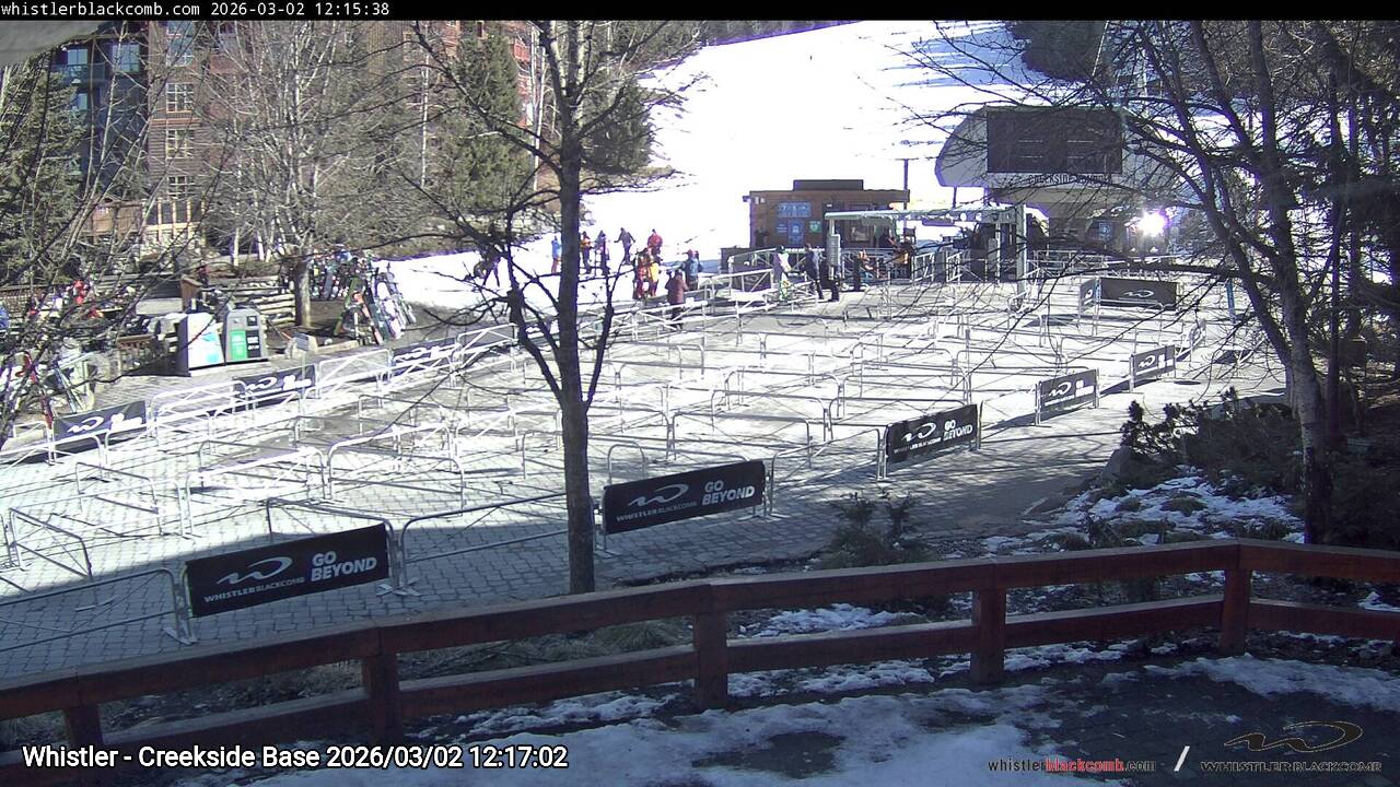 Webcam frame from Whistler - Creekside Base at 2026/03/02 12:00