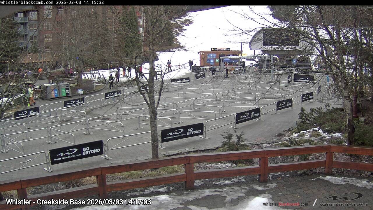Webcam frame from Whistler - Creekside Base on 2026/03/03