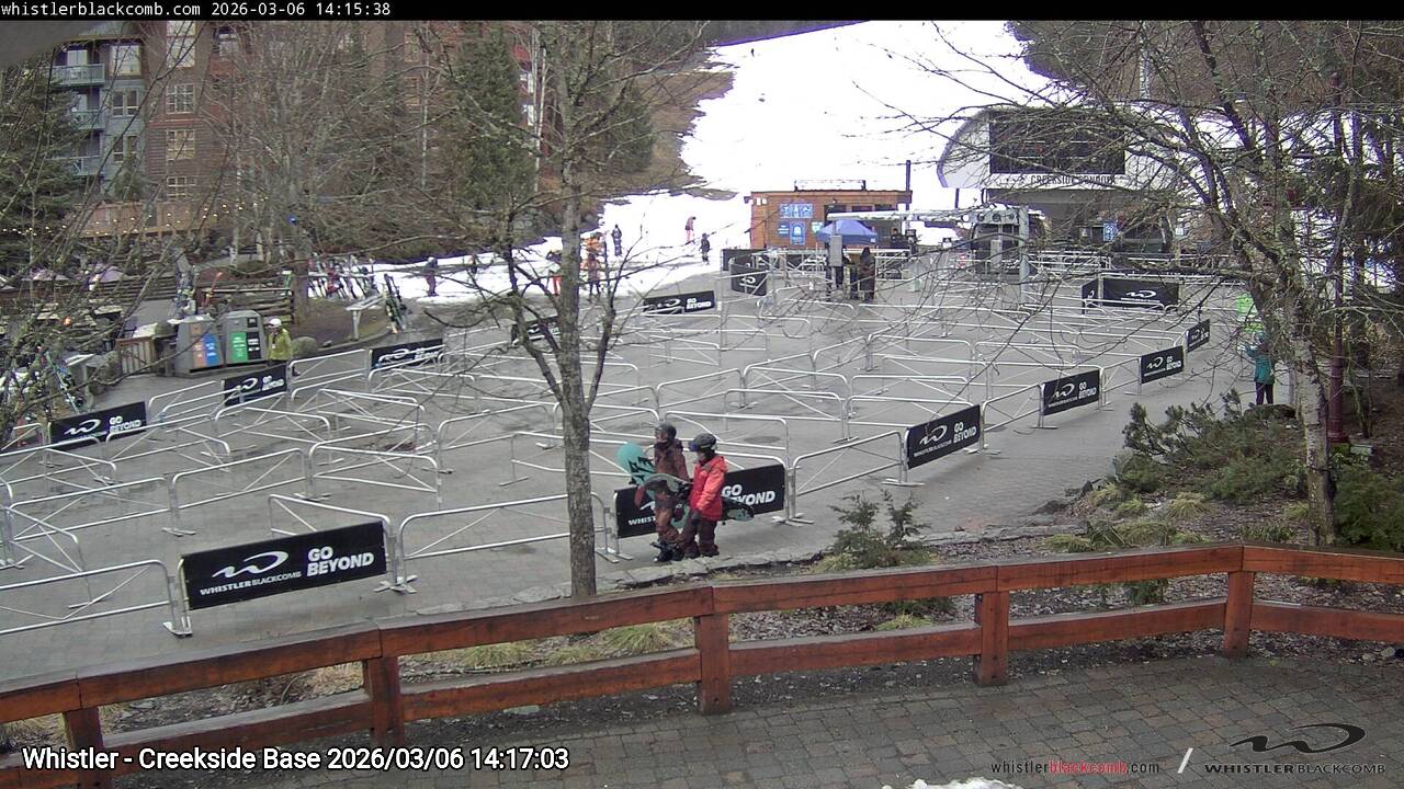 Webcam frame from Whistler - Creekside Base on 2026/03/06