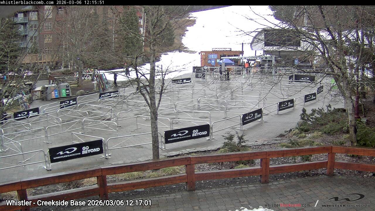 Webcam frame from Whistler - Creekside Base at 2026/03/06 12:00