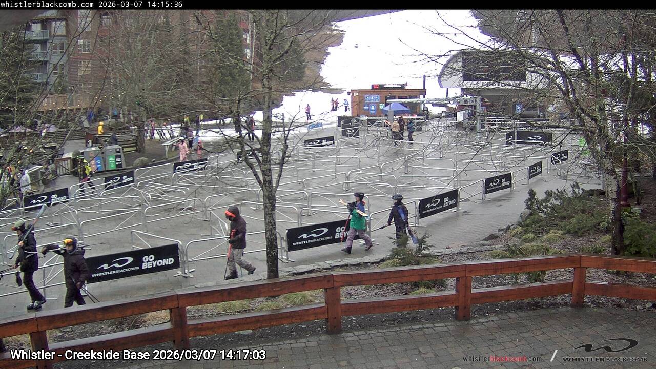 Webcam frame from Whistler - Creekside Base on 2026/03/07