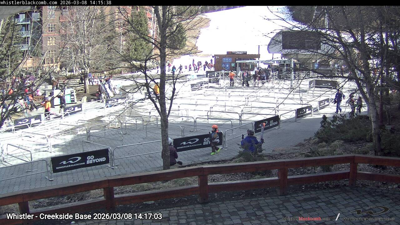 Webcam frame from Whistler - Creekside Base on 2026/03/08