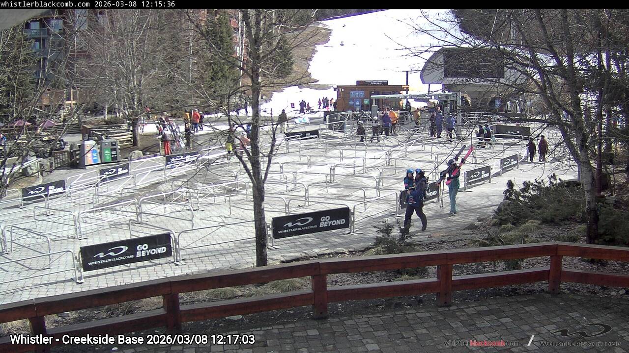 Webcam frame from Whistler - Creekside Base at 2026/03/08 12:00